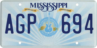 MS license plate AGP694