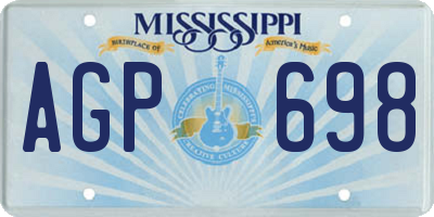 MS license plate AGP698