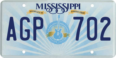 MS license plate AGP702