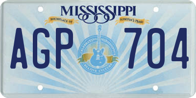MS license plate AGP704