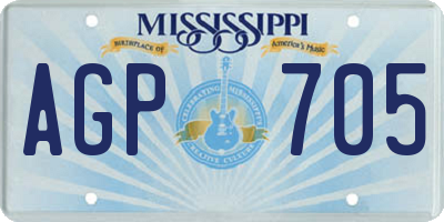 MS license plate AGP705