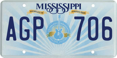 MS license plate AGP706