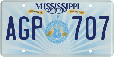 MS license plate AGP707