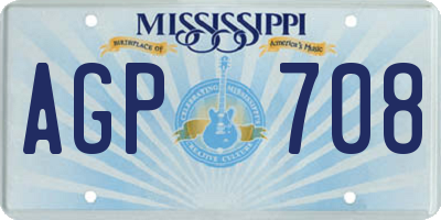 MS license plate AGP708