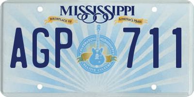MS license plate AGP711