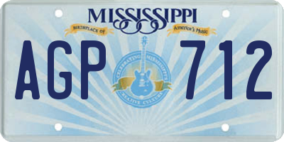 MS license plate AGP712