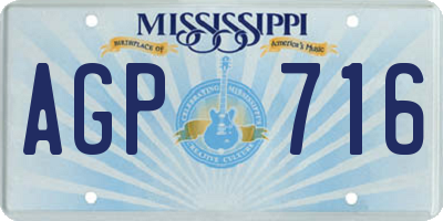 MS license plate AGP716