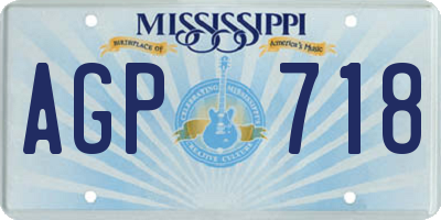 MS license plate AGP718