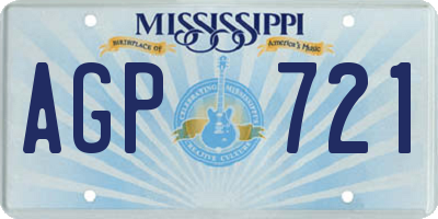 MS license plate AGP721
