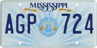 MS license plate AGP724