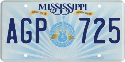 MS license plate AGP725