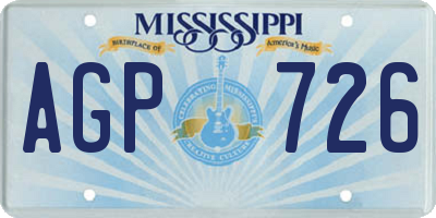 MS license plate AGP726