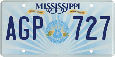 MS license plate AGP727