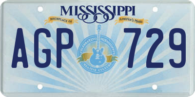 MS license plate AGP729