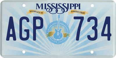 MS license plate AGP734