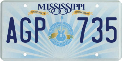 MS license plate AGP735