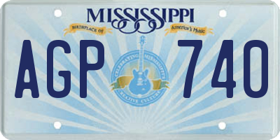 MS license plate AGP740