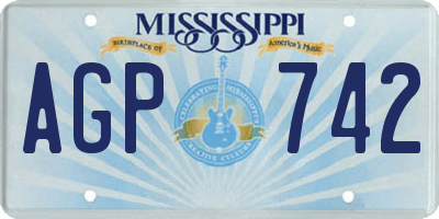 MS license plate AGP742