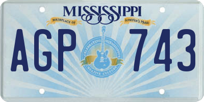 MS license plate AGP743