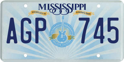 MS license plate AGP745