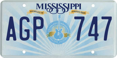 MS license plate AGP747