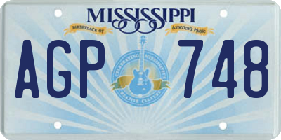 MS license plate AGP748