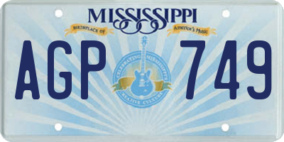 MS license plate AGP749