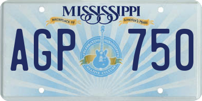 MS license plate AGP750
