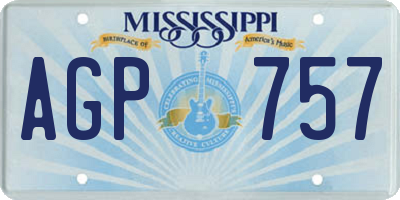 MS license plate AGP757