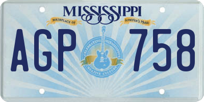 MS license plate AGP758