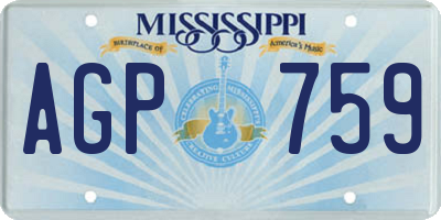 MS license plate AGP759
