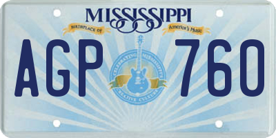 MS license plate AGP760