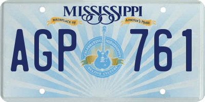 MS license plate AGP761