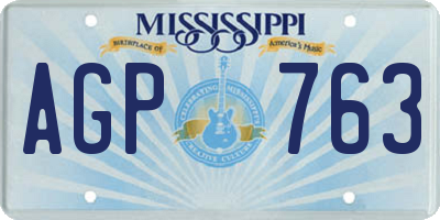 MS license plate AGP763