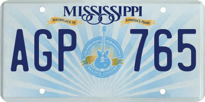 MS license plate AGP765