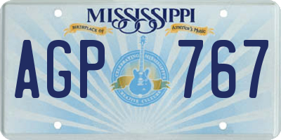 MS license plate AGP767