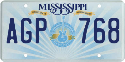 MS license plate AGP768