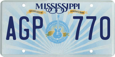 MS license plate AGP770