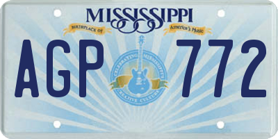 MS license plate AGP772