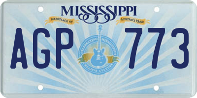 MS license plate AGP773