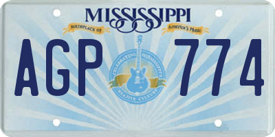 MS license plate AGP774