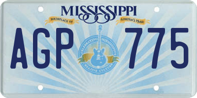 MS license plate AGP775