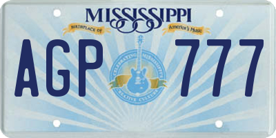MS license plate AGP777
