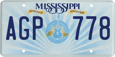 MS license plate AGP778