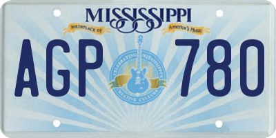 MS license plate AGP780