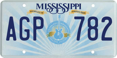 MS license plate AGP782