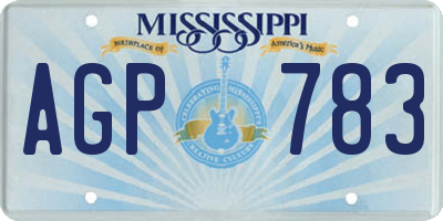 MS license plate AGP783