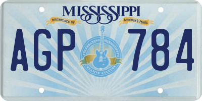 MS license plate AGP784