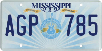 MS license plate AGP785