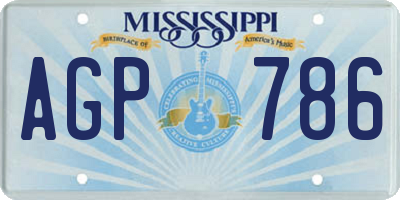 MS license plate AGP786